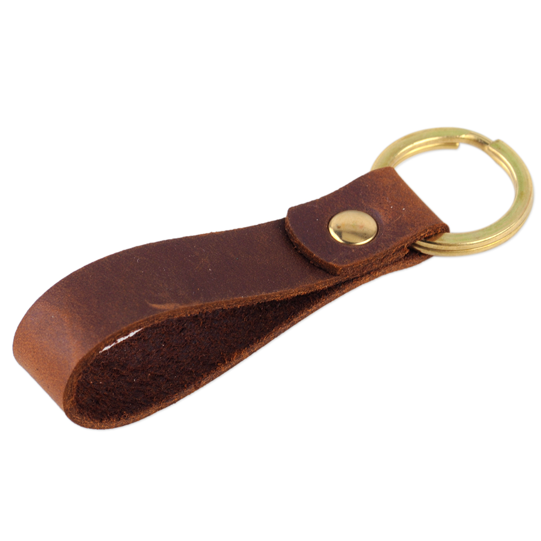 Schlüsselanhänger Echtes Lederband Luxuriös Schlüssel Key Ring Kupfer Keychain 