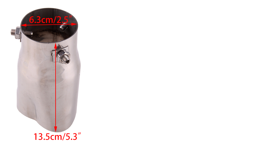 Auspuffrohr Endrohr Universeller Herzförmiger Auto-Auspuff-Endrohr-Schalldämpfer  Für 1.5-2.3-Zoll-Einlass-Herz-Auto-Edelstahl-Auslass Endrohr (Farbe :  Curved silver) : : Auto & Motorrad